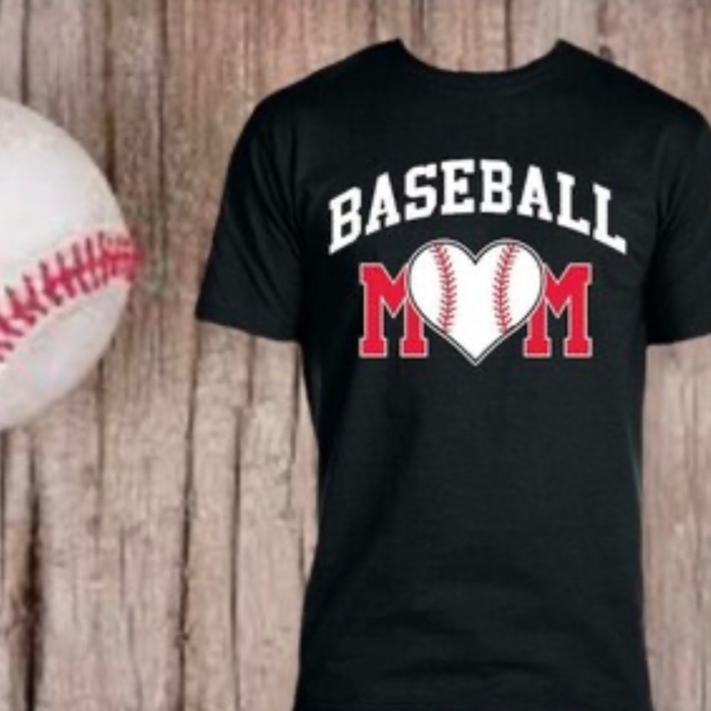 Baseball Mom Black T-Shirt
